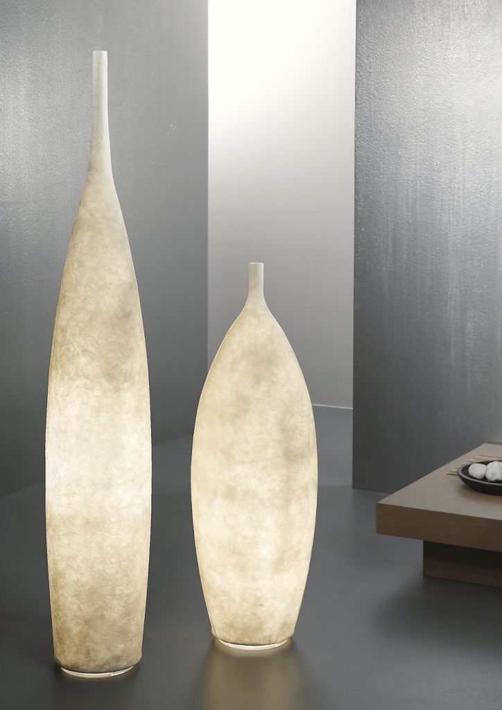 Floor Lamp Tank 1 In-Es Artdesign Collection Luna Color White Size 142 Cm Diam. 23 Cm